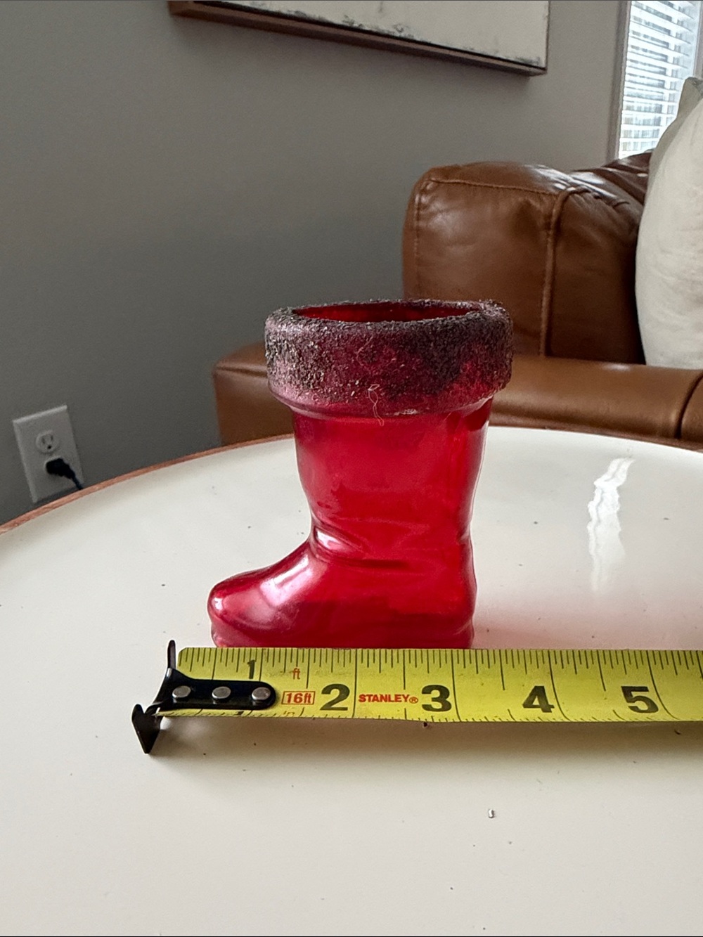 Mica Boot 1 Red Plastic Santa Boot Gift & Candy Vessel Vintage